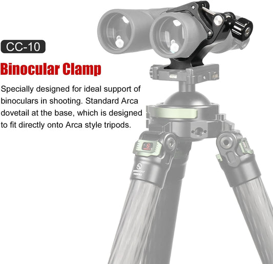 CC-10 Binocular Mount Clamp for Triopd with Arca Swiss Adapter,Compatible 1/4-20 and 3/8-16 Screw