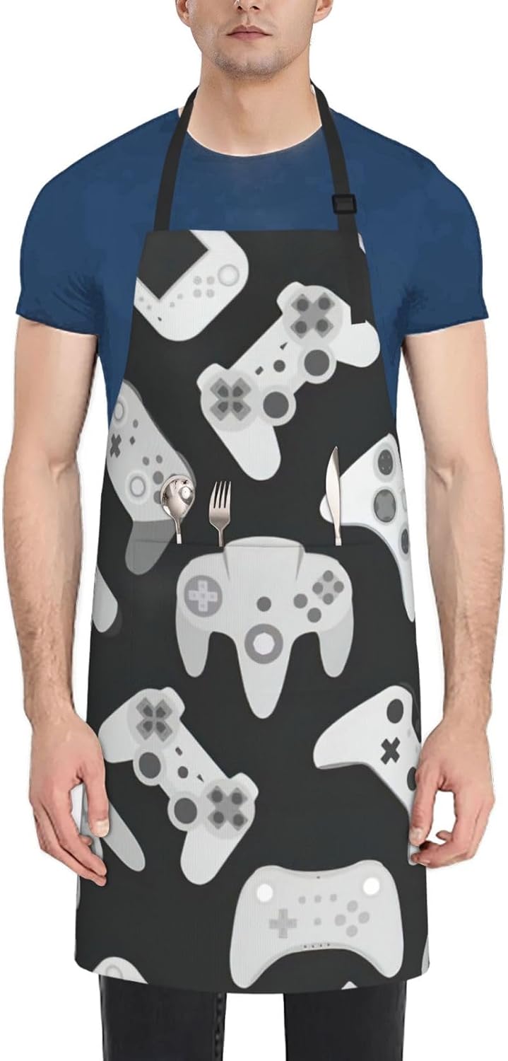 Game Controller Print Laundry apron 28x33 In Waterproof Kitchen Apron 