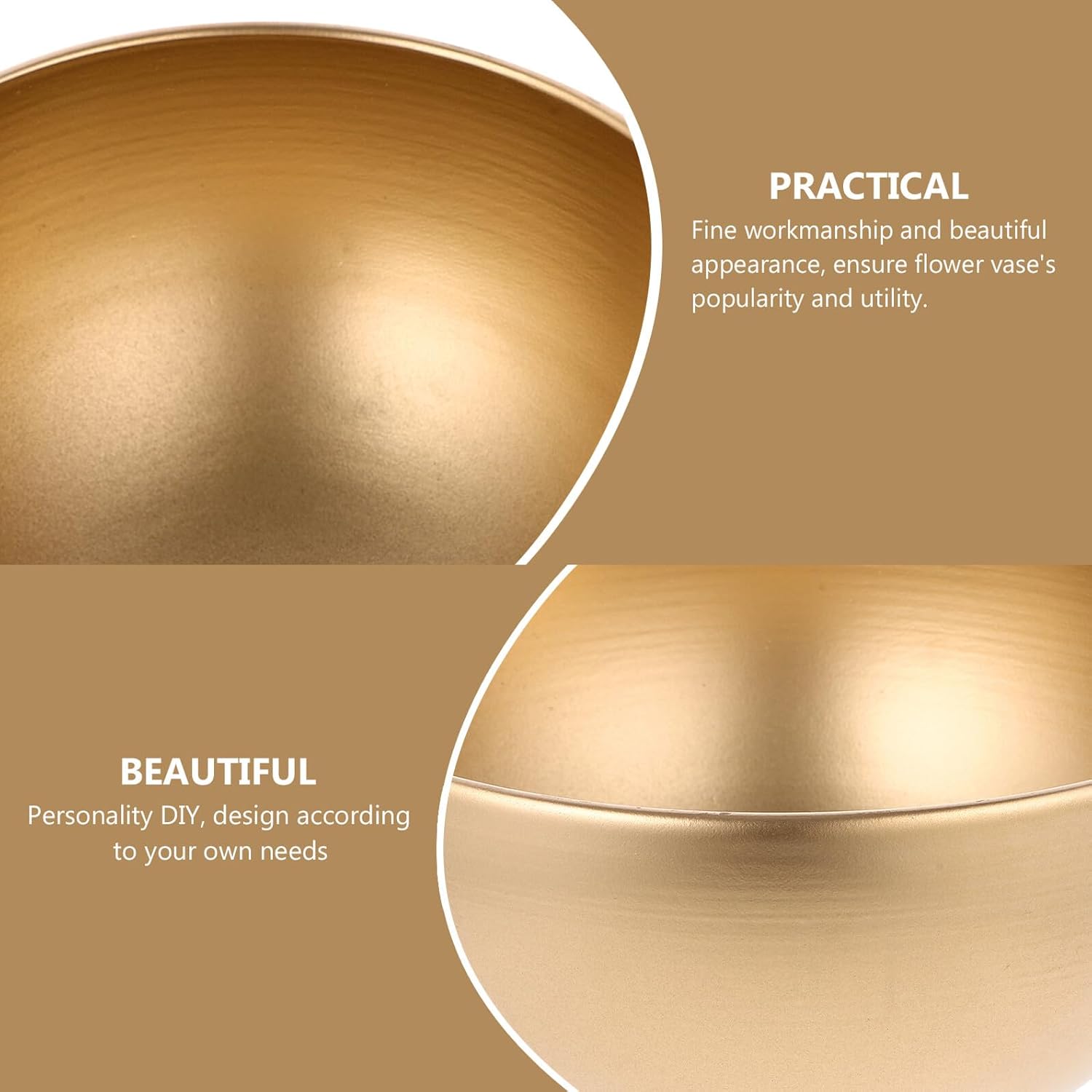 Metal Decorative Vase Small Gold Metal Planter Bowl Shape Vintage Styl