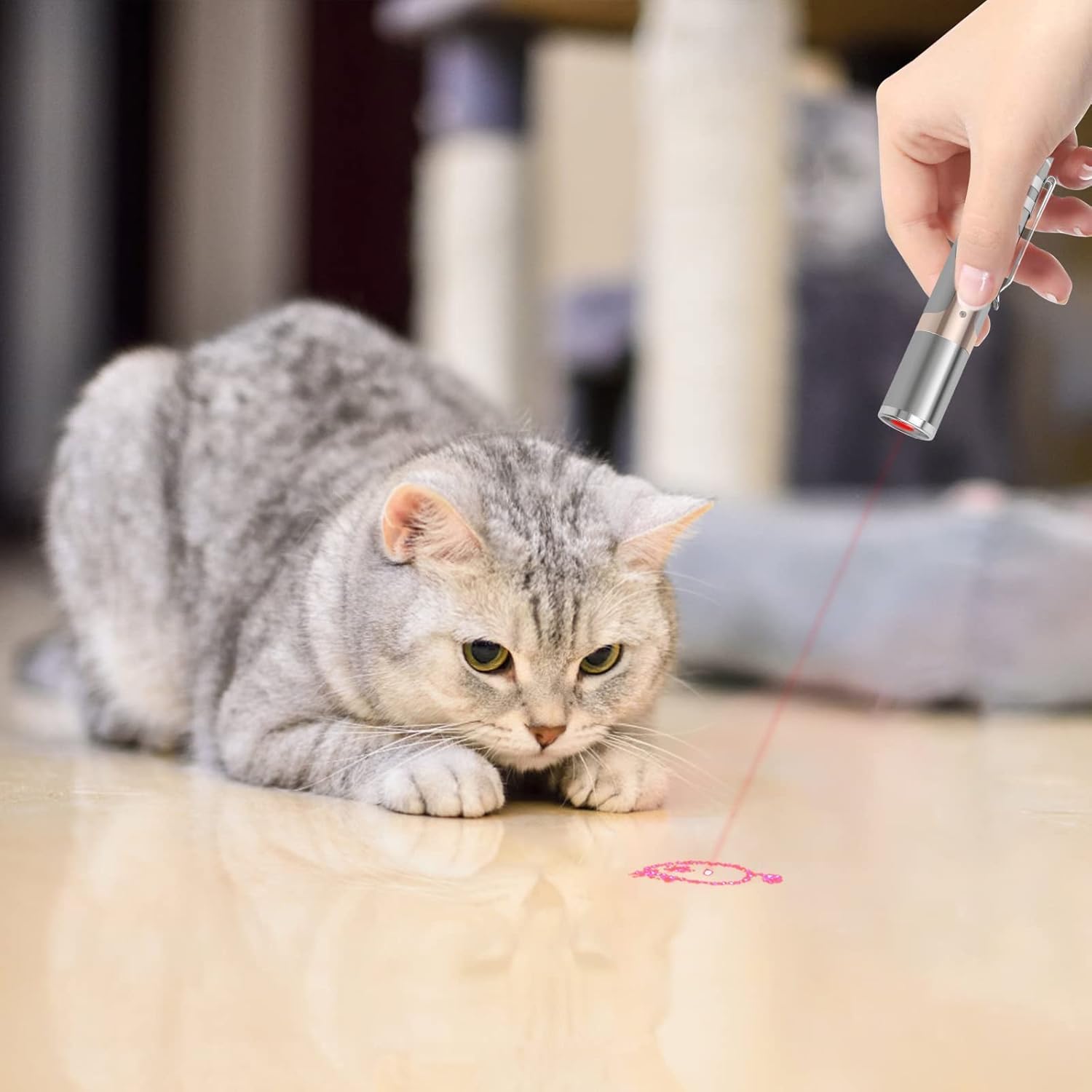 TBTeek Cat Toys, with Metal Case, 2 Pieces, Rechargeable, 7 Adjustable