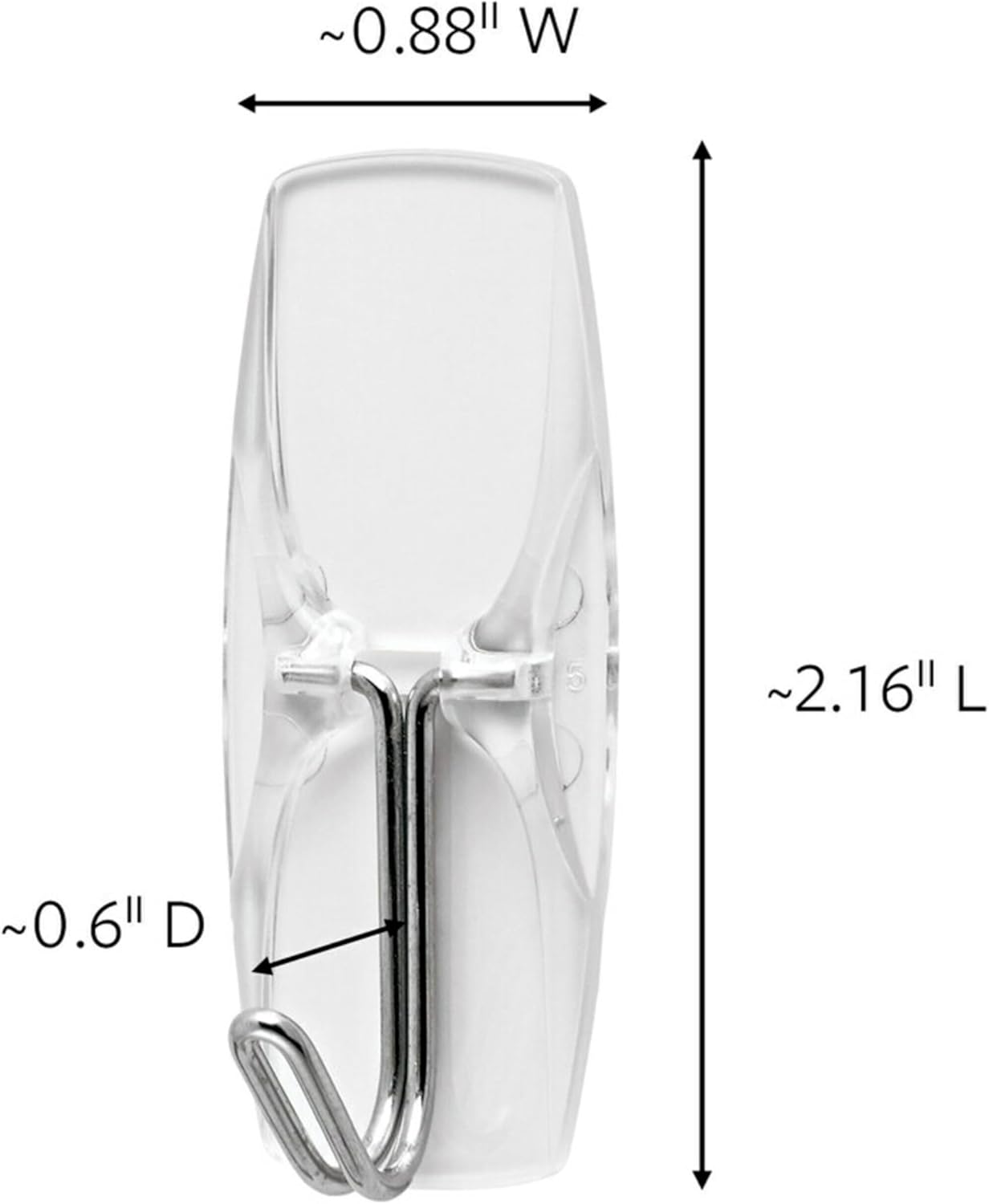 Command Medium Clear Wire Toggle Hooks, 6 Wall Hook and 8 Strips, Damage-Free Hanging with Adhesive, Great for Hanging, Organization, and Storage, Holds up to 2 lb