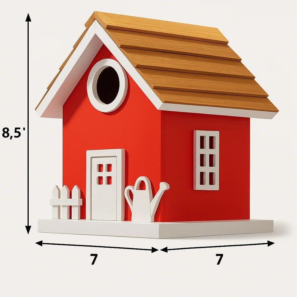 Vinyl Water Proof Bird House for Outside, Shingle Roof Bluebird House 