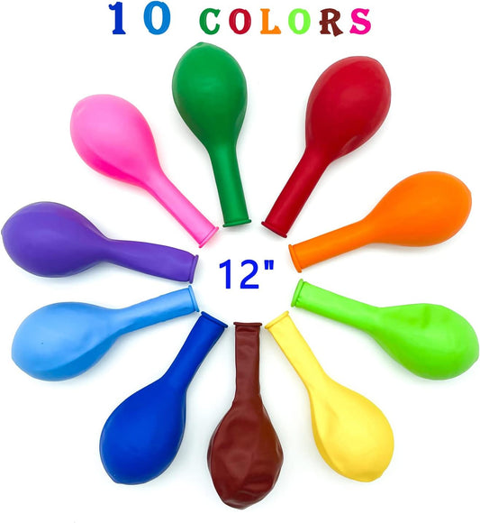 Yeunmu100 PCS Balloons Assorted Colors（Inside 10 Colors-10 Per Color), 12 Inch Balloons Bulk, Suitable for Birthday, Family Party, Graduation, Wedding