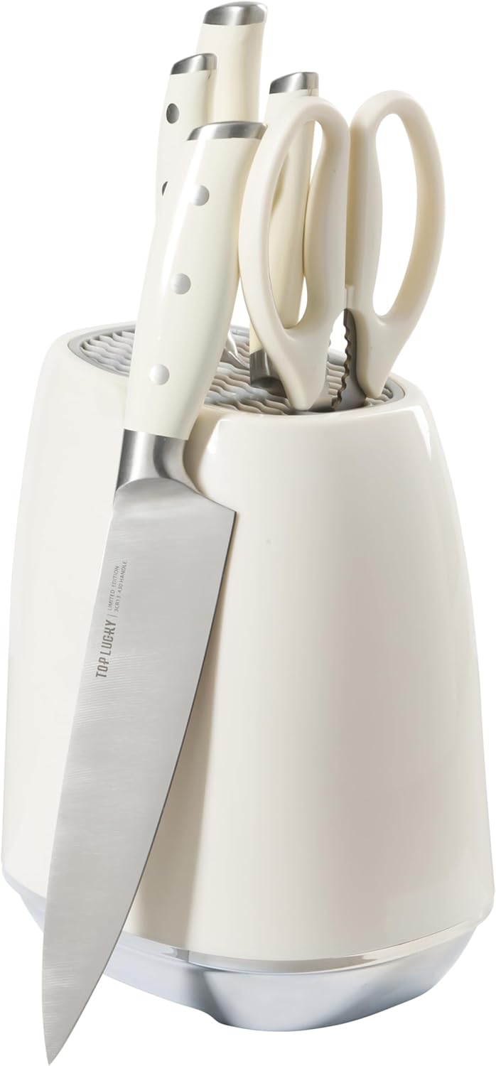 Oster Deaton Knife Block Set with Stainless Steel Knives & Kitchen She