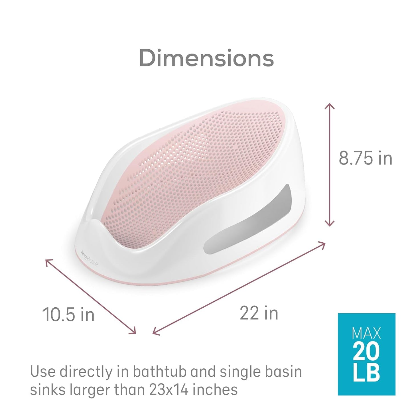 Angelcare Baby Bath Support (Pink) | Ideal for Babies Less than 6 Mont