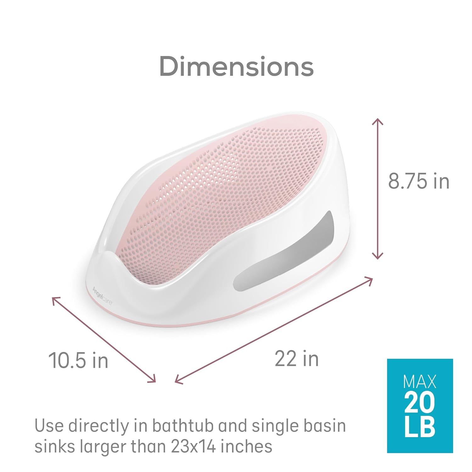 Angelcare Baby Bath Support (Pink) | Ideal for Babies Less than 6 Mont