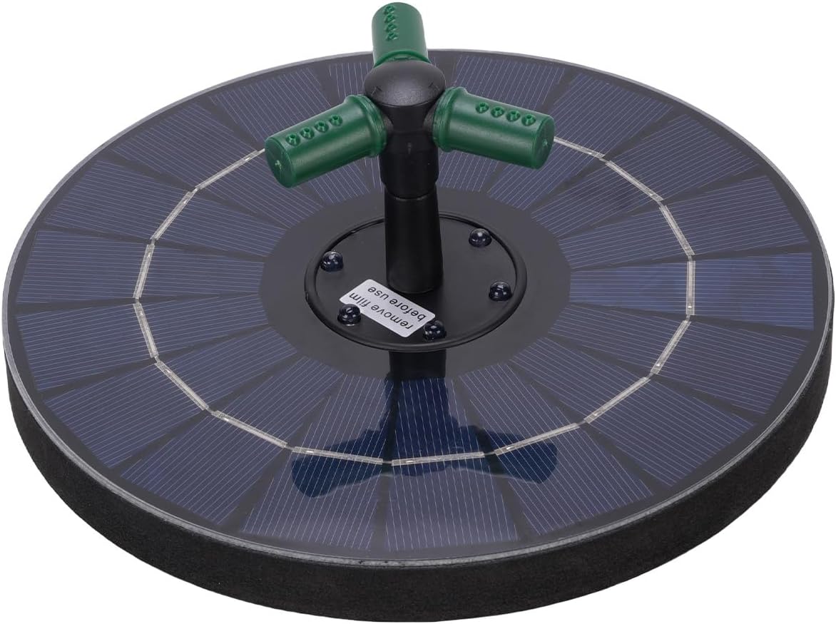 Bird Bath Fountains Solar Power for Outside with Color LED Lights 6 Nozzles 3 Rods for Garden Pond Pool