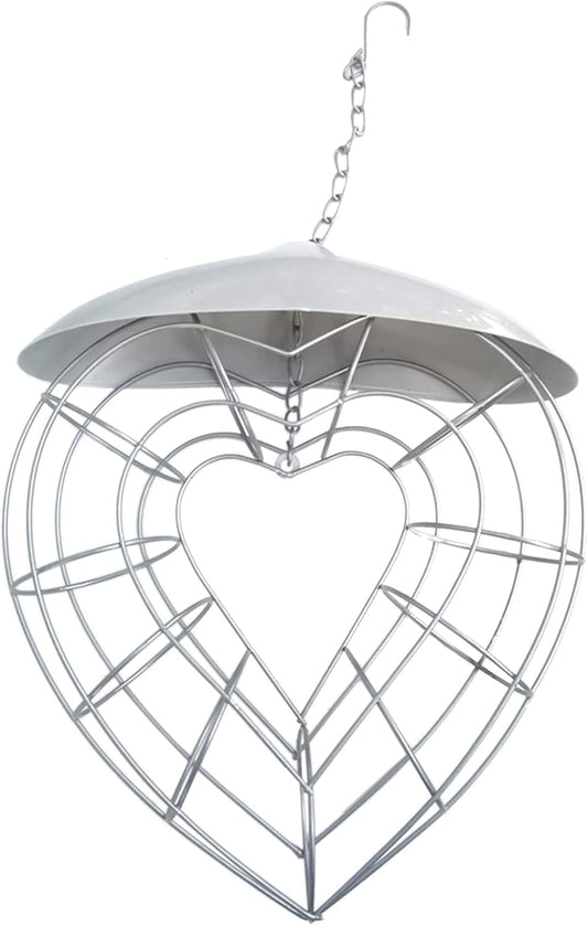Birds Food Dispenser with Roof for Wild Canaries- Finches Suet Basket 