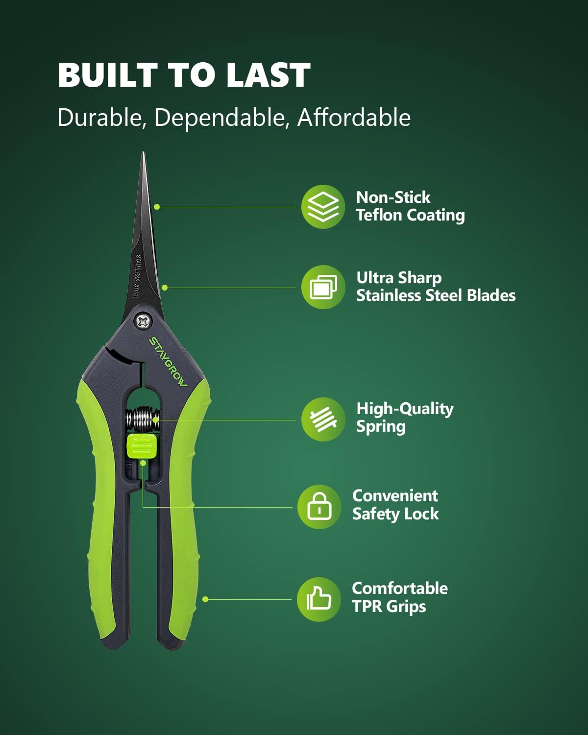 2pcs 6.5" Pruning Shears for Gardening, Ultra Sharp Garden Scissors fo