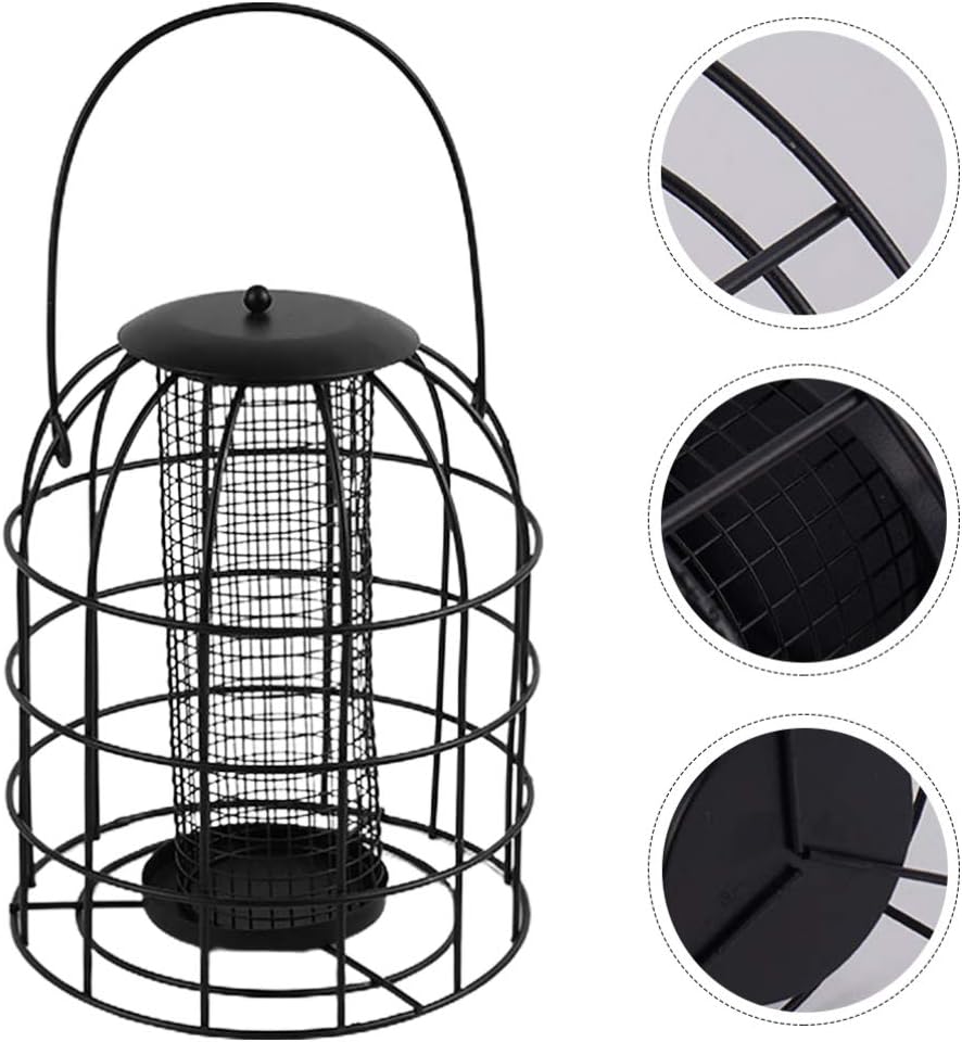 Milisten 1pc Cage Bird Feeder with Mesh Grid Hanging Bird Feeder for I