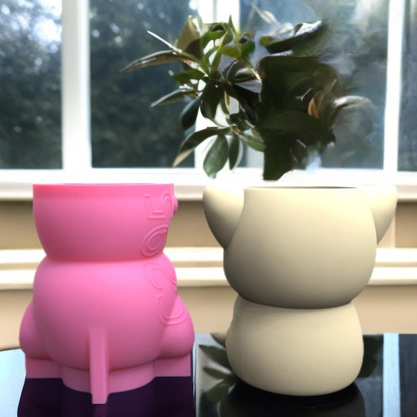 Little Dog Flower Pot Silicone Mold Concrete Candlestick Resin Planter Craft Casting Tool