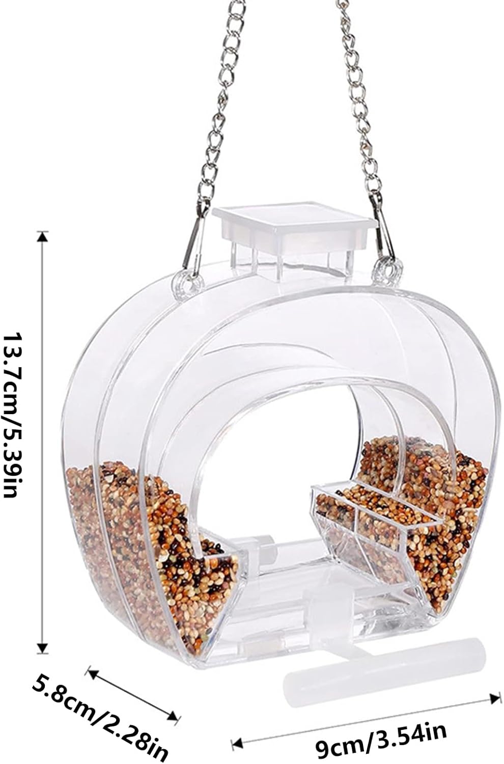 Bird Feeder, Window Feeder, Clear Feed with Perching Stand, Garden Decor with Sturdy Design, Bird Supplies, Window Feed Kit for Finches Bluebirds Lovebird Parakeet Balcony Tree Outdoor Yard Indoor