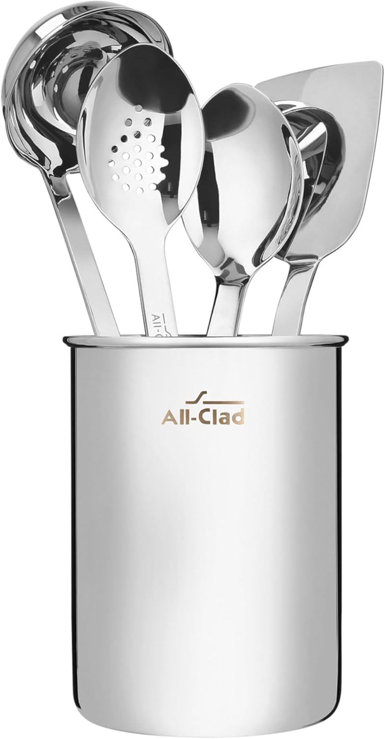 All-Clad 5-Piece Stainless Steel Kitchen Utensil Set – Includes Ladle,