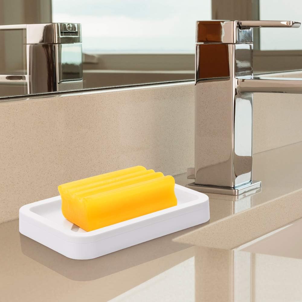 2PCS Draining Soap Dishes, Dishwashing Sponge Soap Holder with Water T
