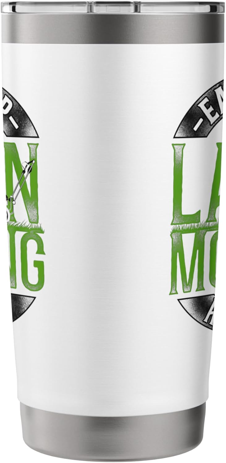 Lawn Mower Mowing Dad Father Landscaper Vintage Eat Sleep Stainless Steel Insulated Tumbler
