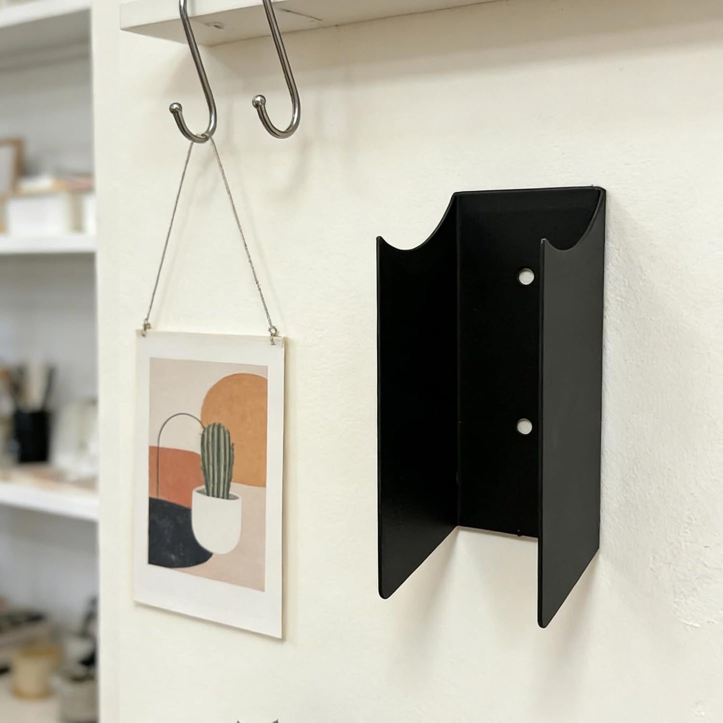 Wall Mount Mop Holder, Garage Tool Rack, Steel Mop and Broom Holder, f