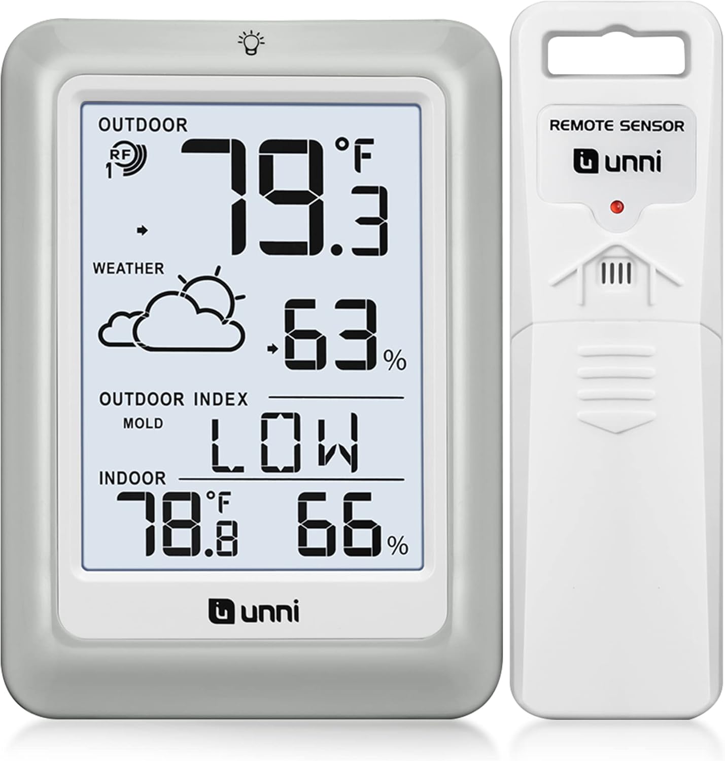 Indoor Outdoor Thermometer Hygrometer Wireless Weather Station, Temper