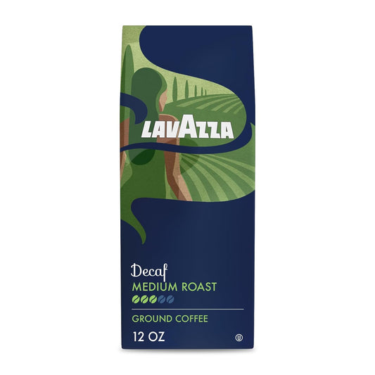 Lavazza Decaf Ground Coffee, Medium Roast, 100% Arabica, 12 oz Bag (Pa