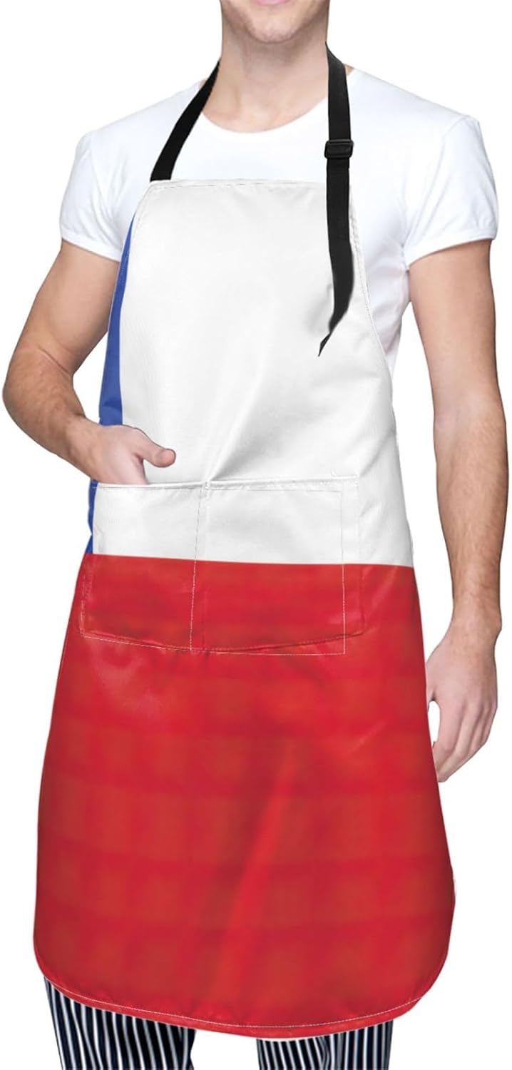 Flag of Chile Print Laundry apron 28x33 In Waterproof Kitchen Apron wi