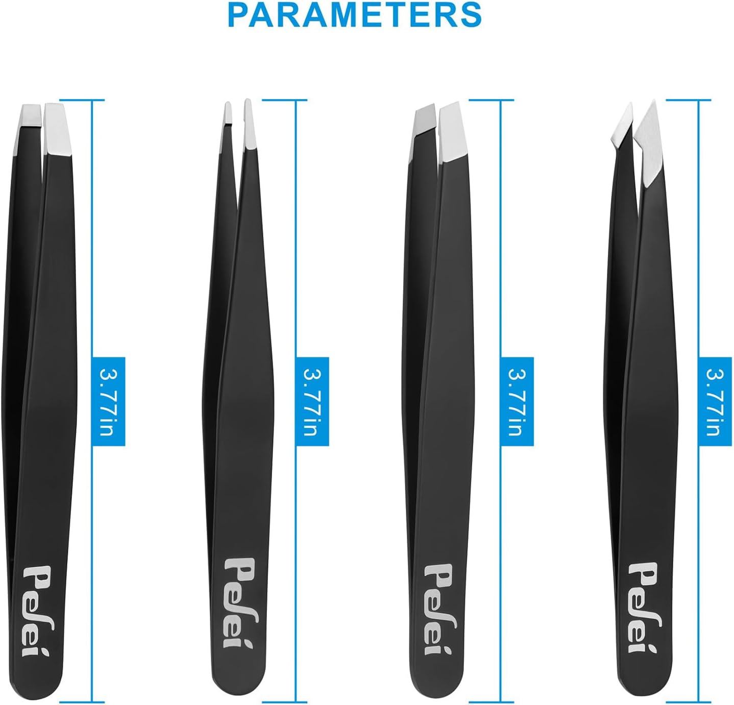 Pefei Tweezers Set - Professional Stainless Steel Tweezers for Eyebrow