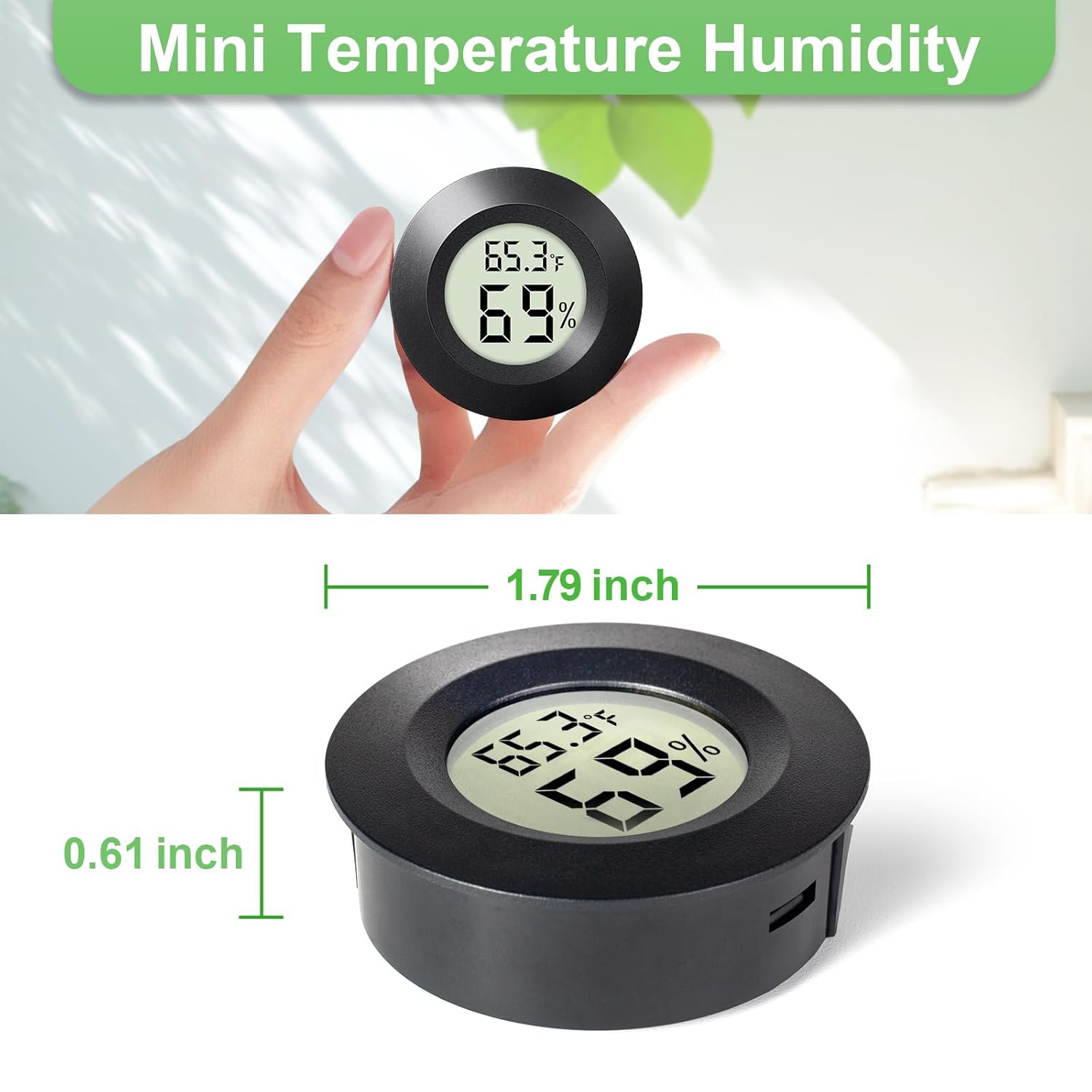4-Pack Mini Hygrometer Thermometer Indoor Outdoor Round Humidity Meter