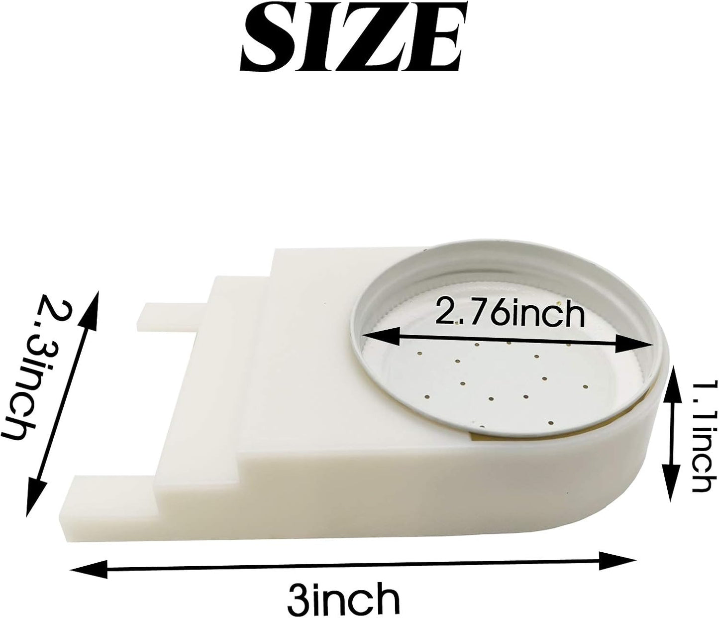 TIHOOD 4 Pack White Beehive Entrance Feeder with Lids, Easy Water Injection, Extended Tray, Sturdy Plastic, Fits Most Small Mouth Canning Feeder and Waterer