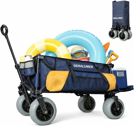 X900 Beach Wagon for Sand with 9"×4" Big Wheels, 48" Extra Large Heavy