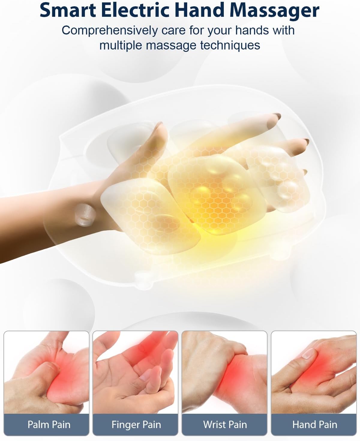 CINCOM Hand Massager - Cordless Hand Massager with Heat and Compressio