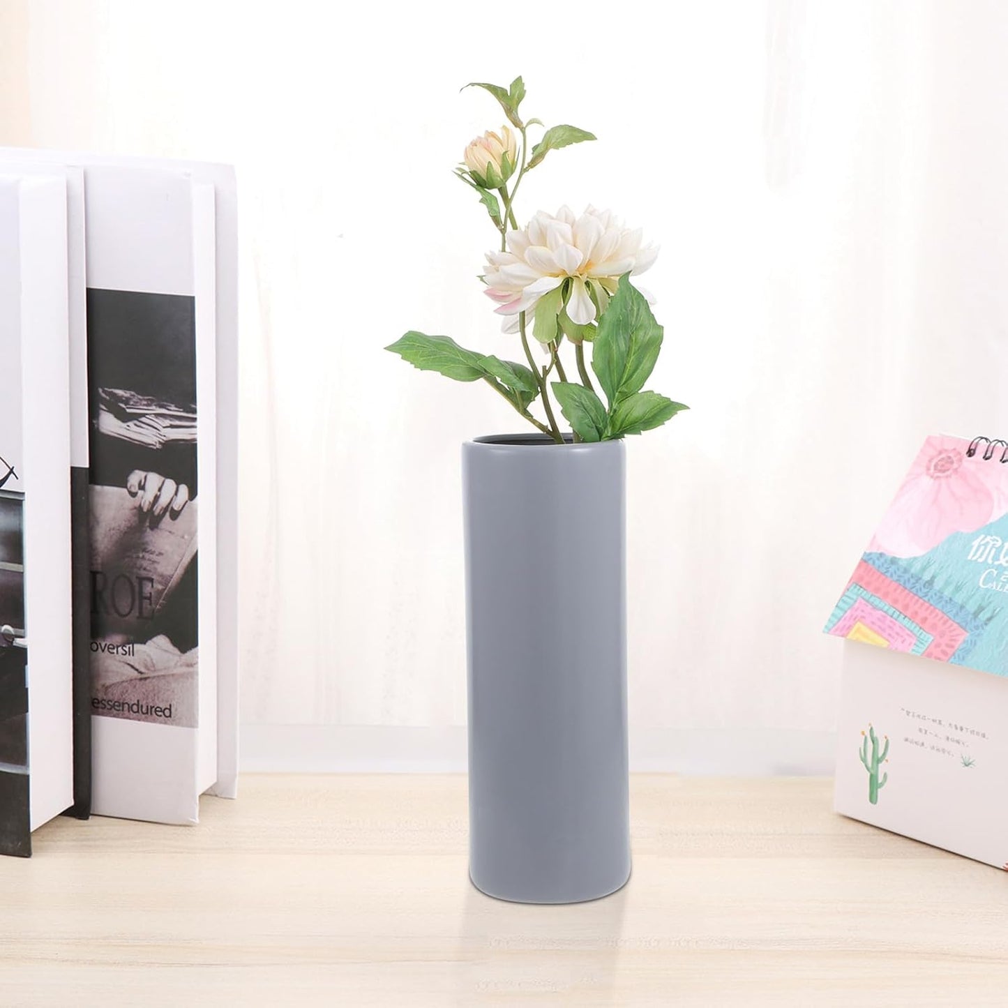 Matte Black Ceramic Flower Vase Large Square Water Plant Container Hyd