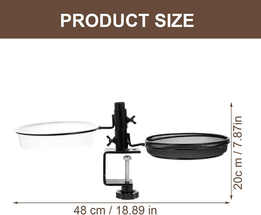 FAVOMOTO Multi-Function Metal Bird Feeder Stand with Washable Mesh Tra