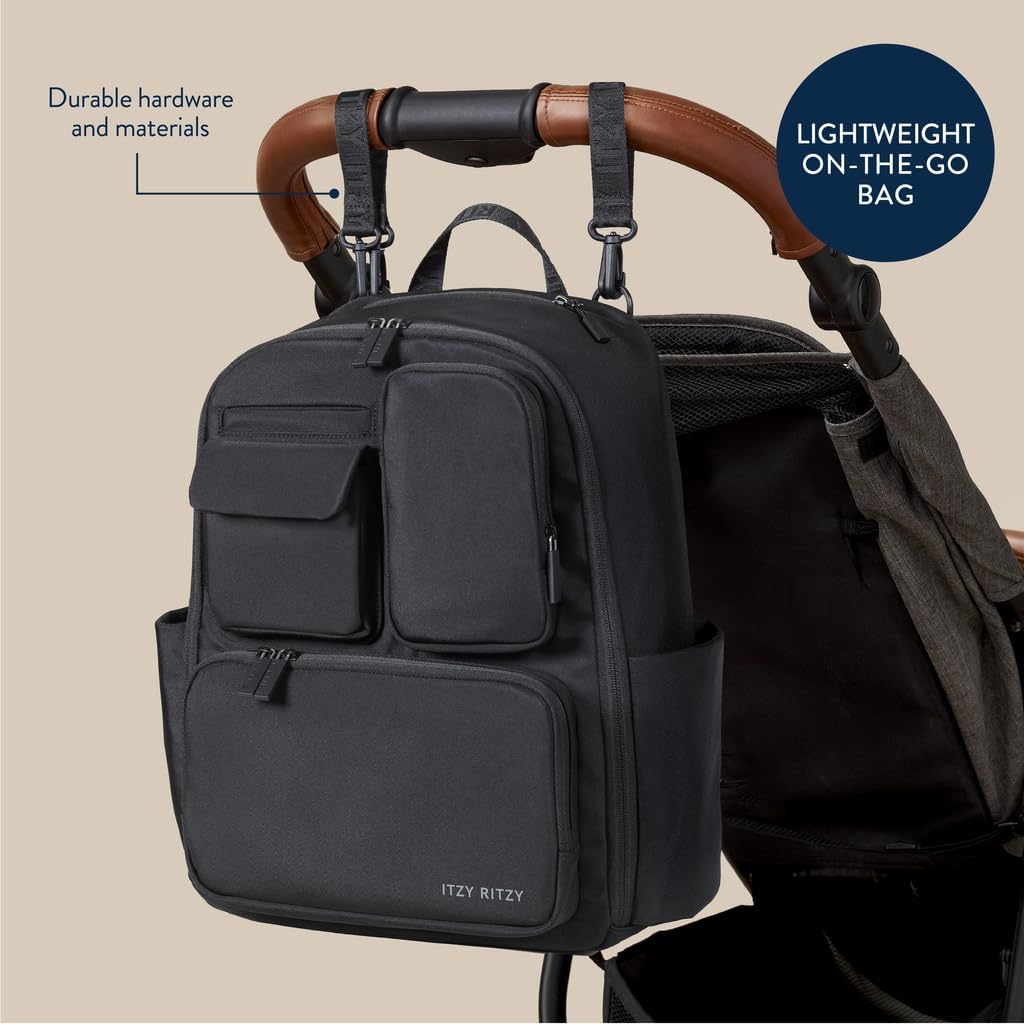 Itzy Ritzy Utility Diaper Bag Backpack – Features 17 Pockets (Includin