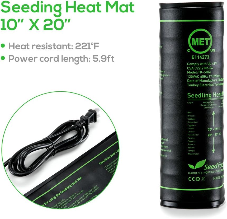 MET Certified 2 Pack Seedling Heat Mat, Seedfactor Waterproof Durable 
