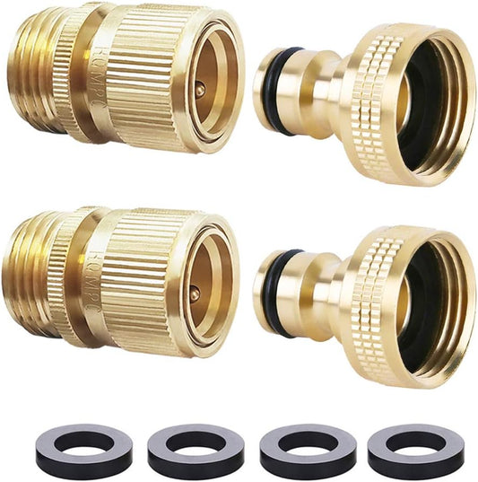 HQMPC Garden Hose Quick Connect Solid Brass Quick Connector Garden Hos