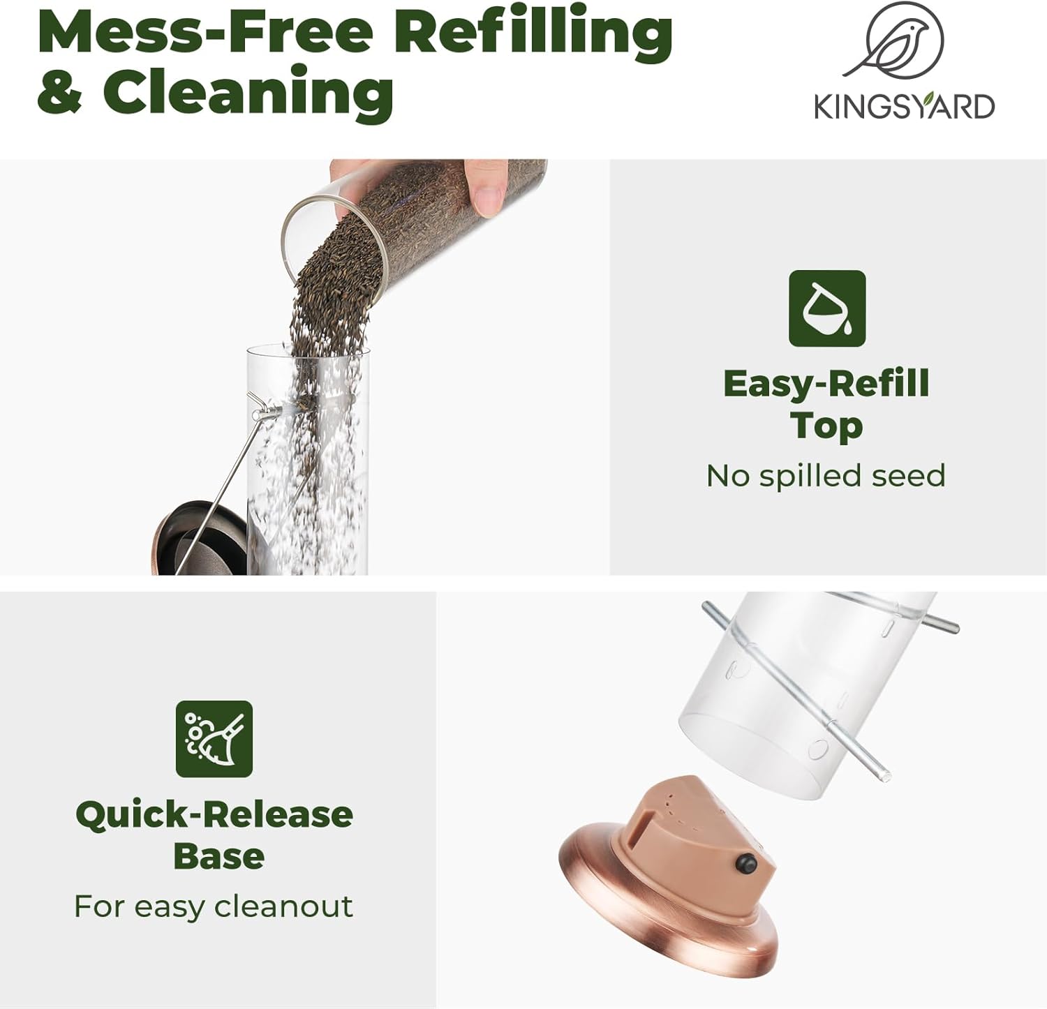 Kingsyard Metal Finch Feeder for Thistle/Nyjer Seed, Tube Bird Feeders