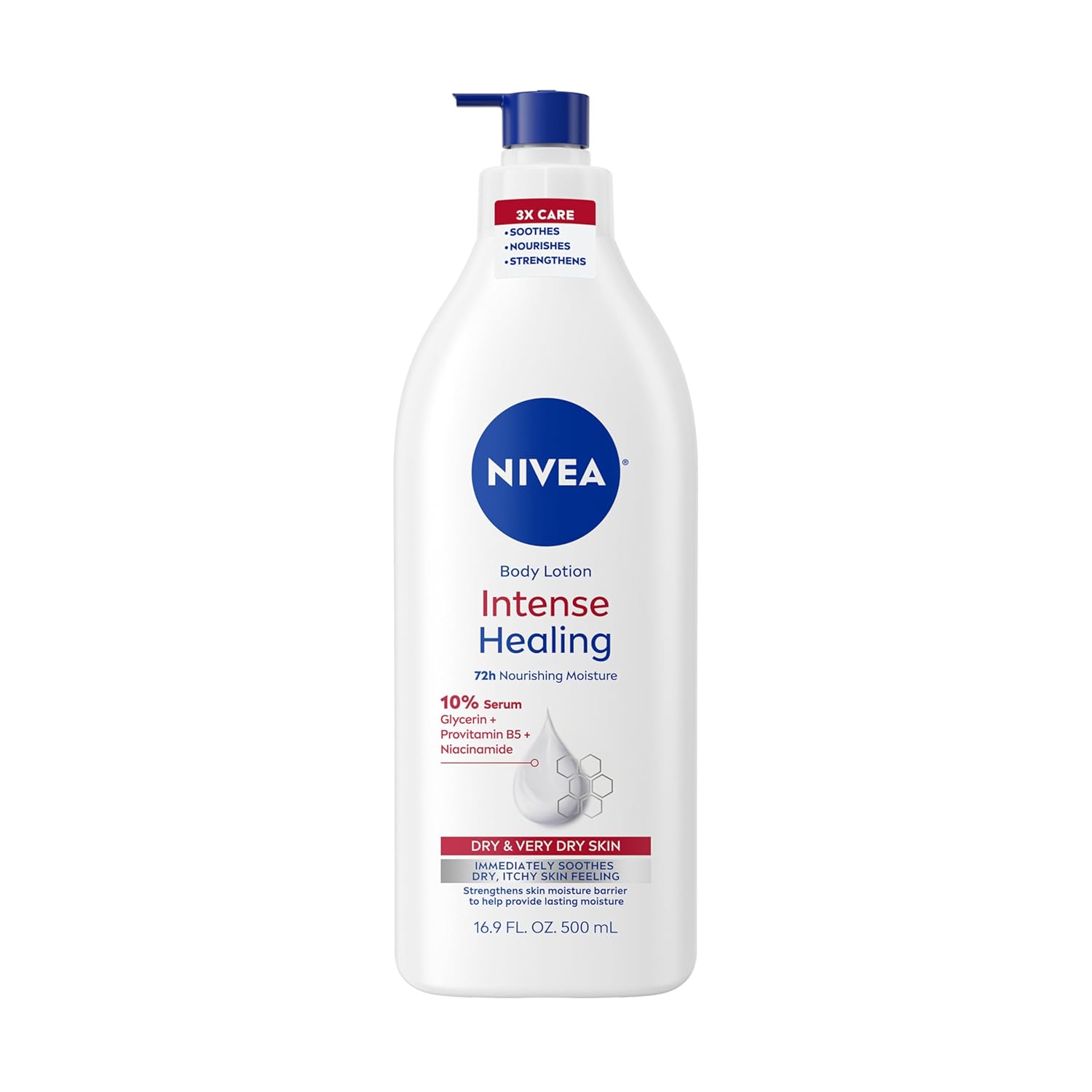 NIVEA Intense Healing Body Lotion for Very Dry, Itchy Skin with Glycer