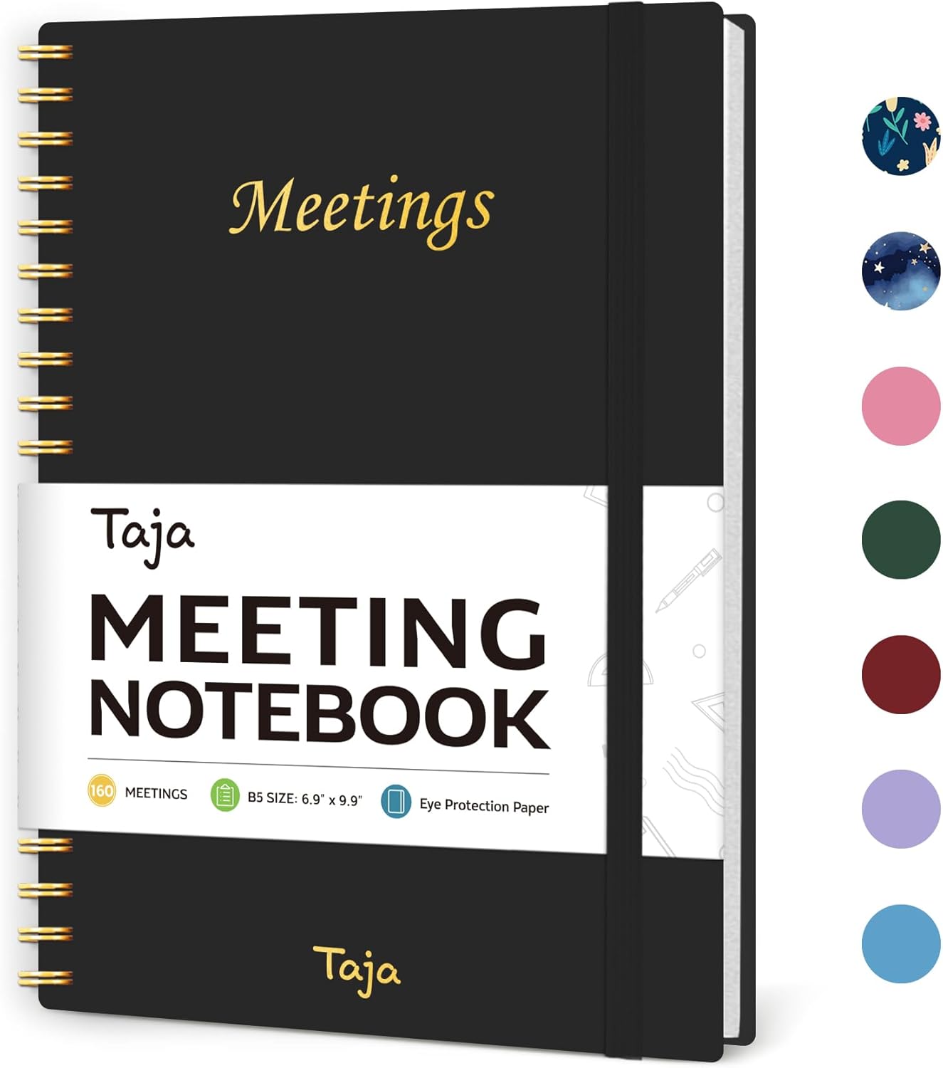 Meeting Notebook for Work Organization - Work Planner Notebook with Ac