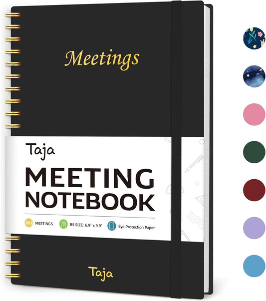 Meeting Notebook for Work Organization - Work Planner Notebook with Ac