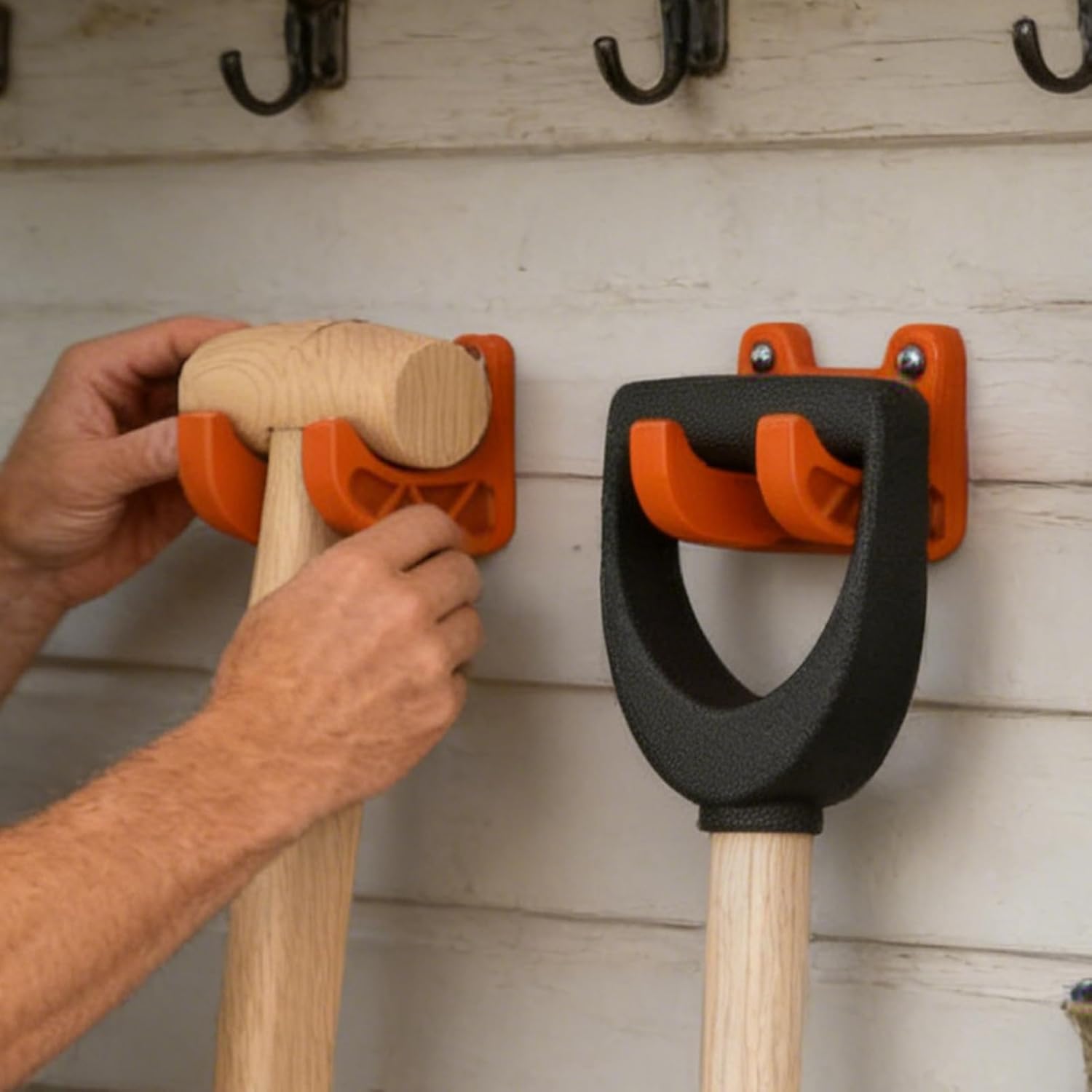 Garden Tool Hanger - Wall Mount Rack, Mop Broom Organizer, Heavy Duty 
