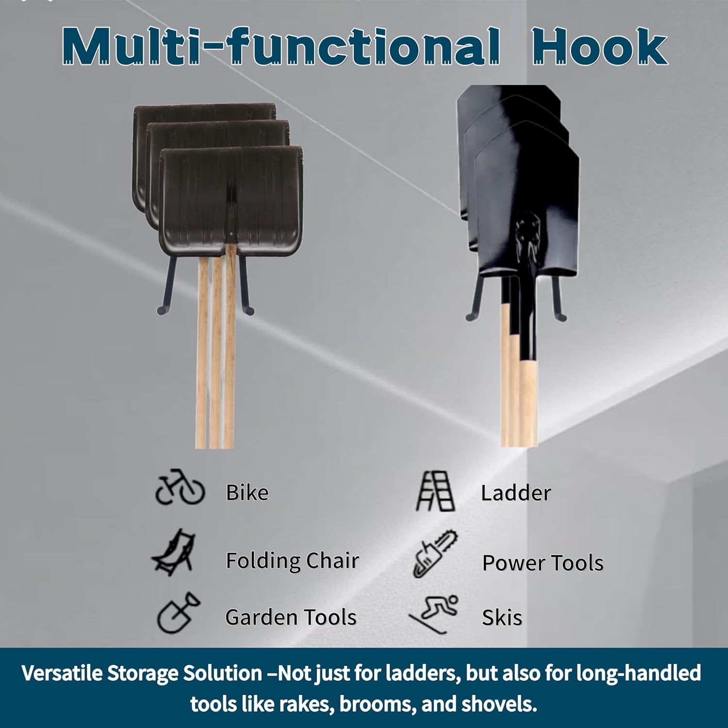 2 Pack Wall Mount Hook Tool Organizer,Garage Tool Organizer Wall Mount