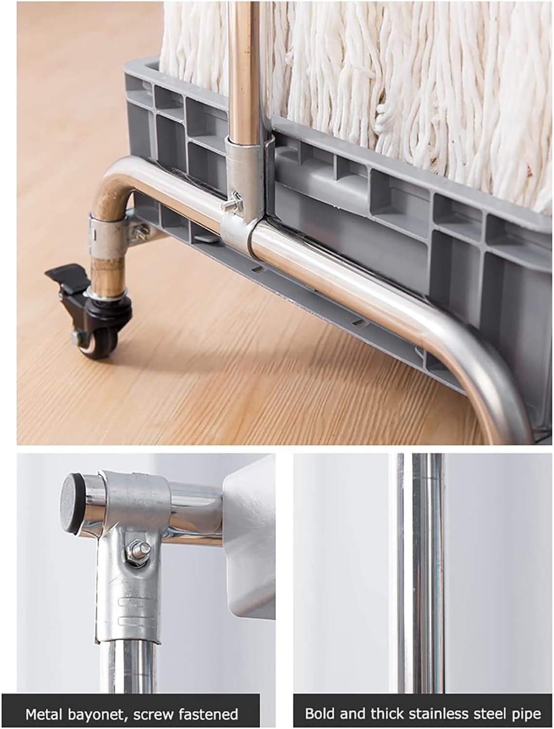 Broom mop Holder Cleaning Supplies Organizer,Commercial Stainless Stee