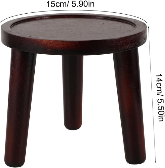 PRETYZOOM Indoor Decorative Plant Stand Flowerpot Pedestal Wooden Bonsai Pot Holder Crimson Mid-size Indoor Planter Display for Living Room Bedroom