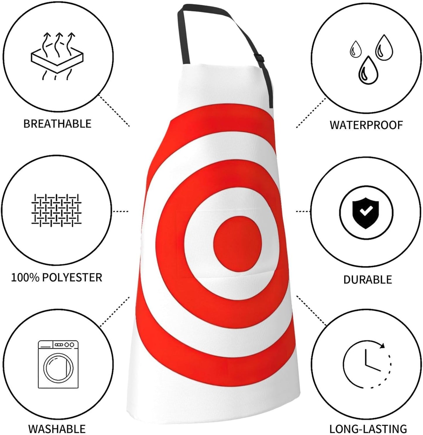 design target print Waterproof apron with pocket adjustable cooking apron for adult kitchen bibs to bake
