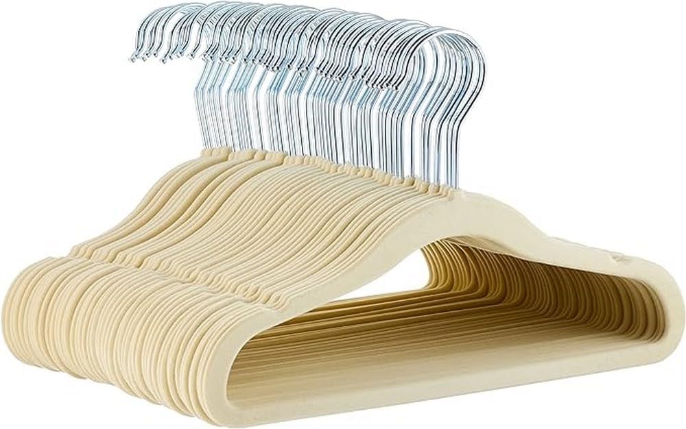 Amazon Basics Kids Velvet, Space Saving, Non-Slip Clothes Hangers for 