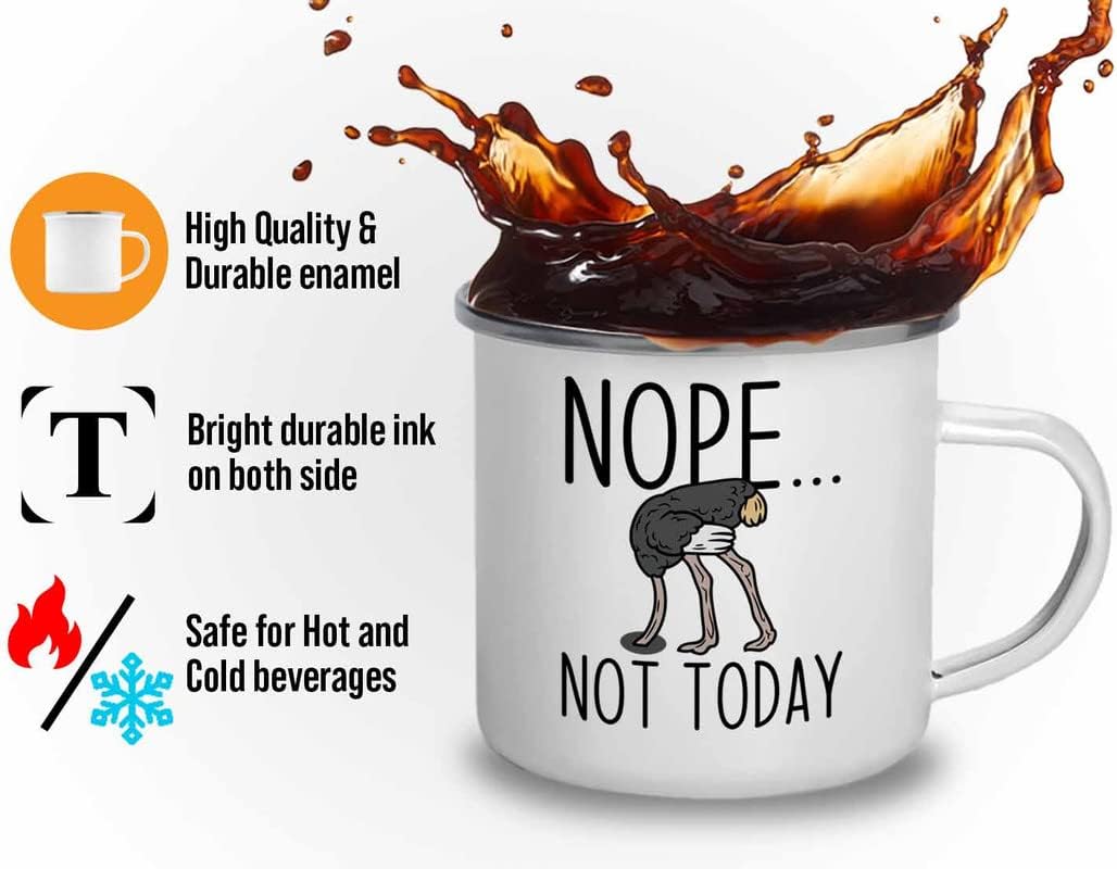 Bird Lover Camper Mug 12oz - Nope not today - Hummingbird Nest Cage Parrot Dad Gardening Outdoor Birdwatcher Feeder