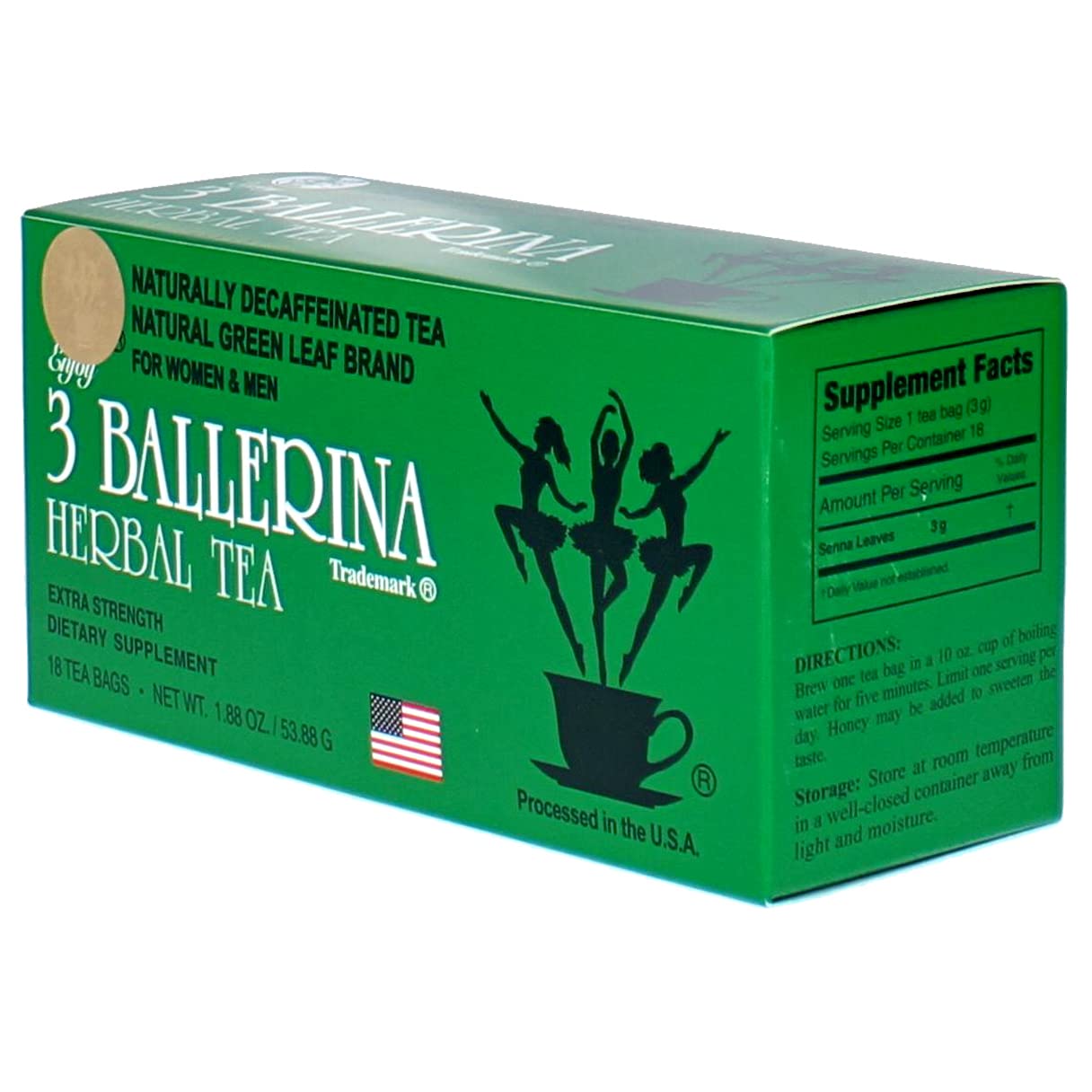 3 Ballerina Herbal Tea Drink Extra Strength Herbal, 18 Count (Pack of 2)