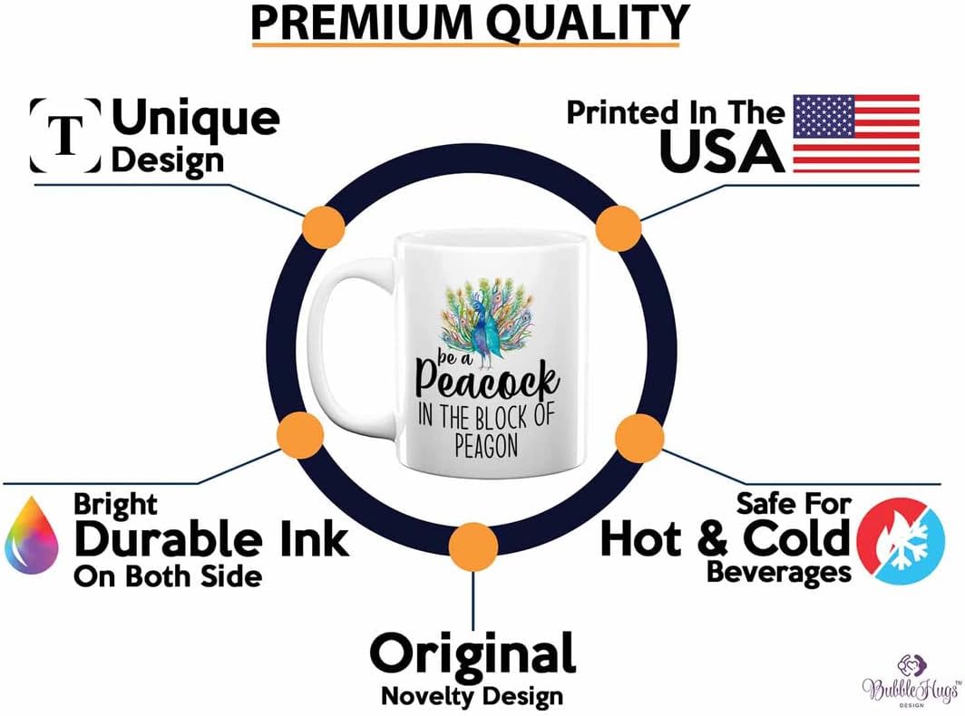 Bird Lover Coffee Mug 11oz White - Peacock block pgeons - Hummingbird Nest Cage Parrot Dad Gardening Outdoor Birdwatcher Feeder