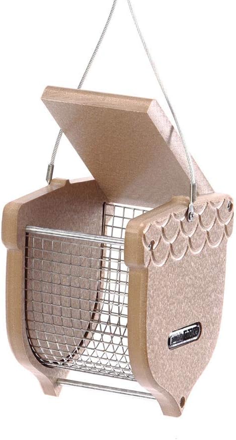 Birds Choice ACORN Peanut Feeder, Acord-Shaped Bird Feeder, 1 Quart, Taupe
