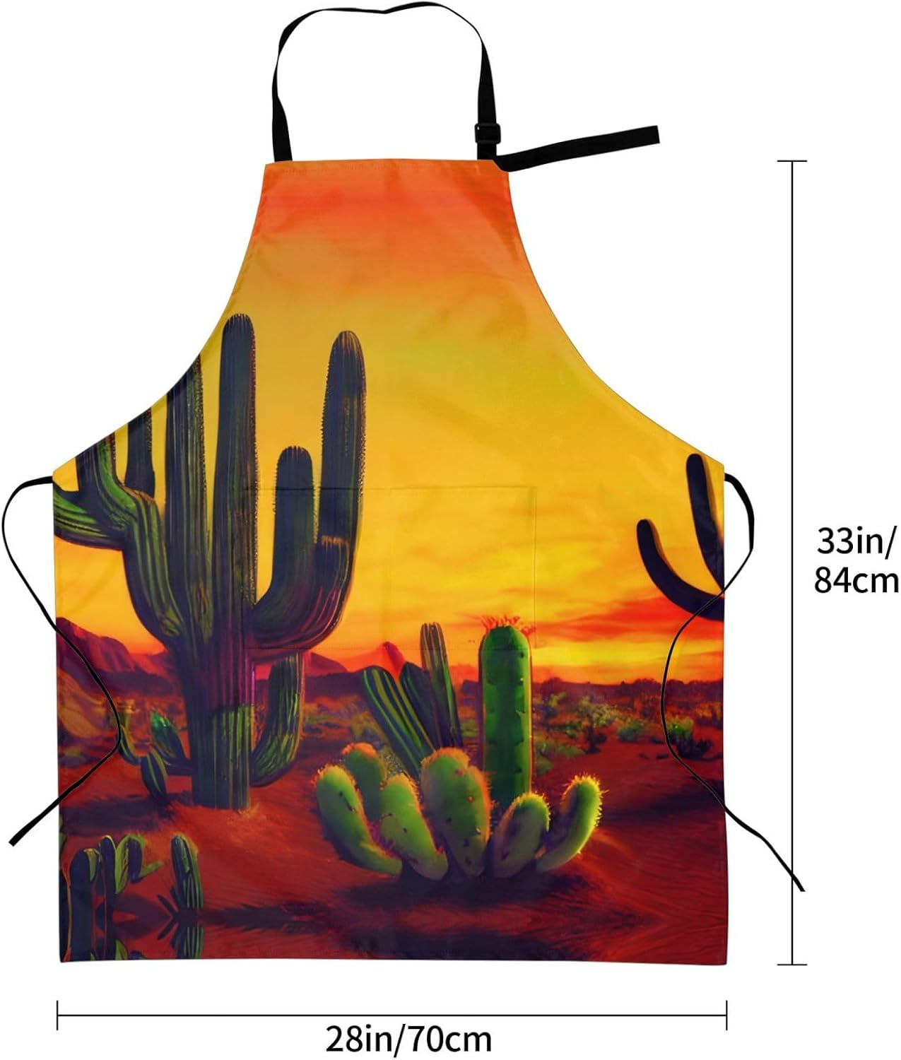 Cactus in Desert Print Laundry apron 28x33 In Waterproof Kitchen Apron