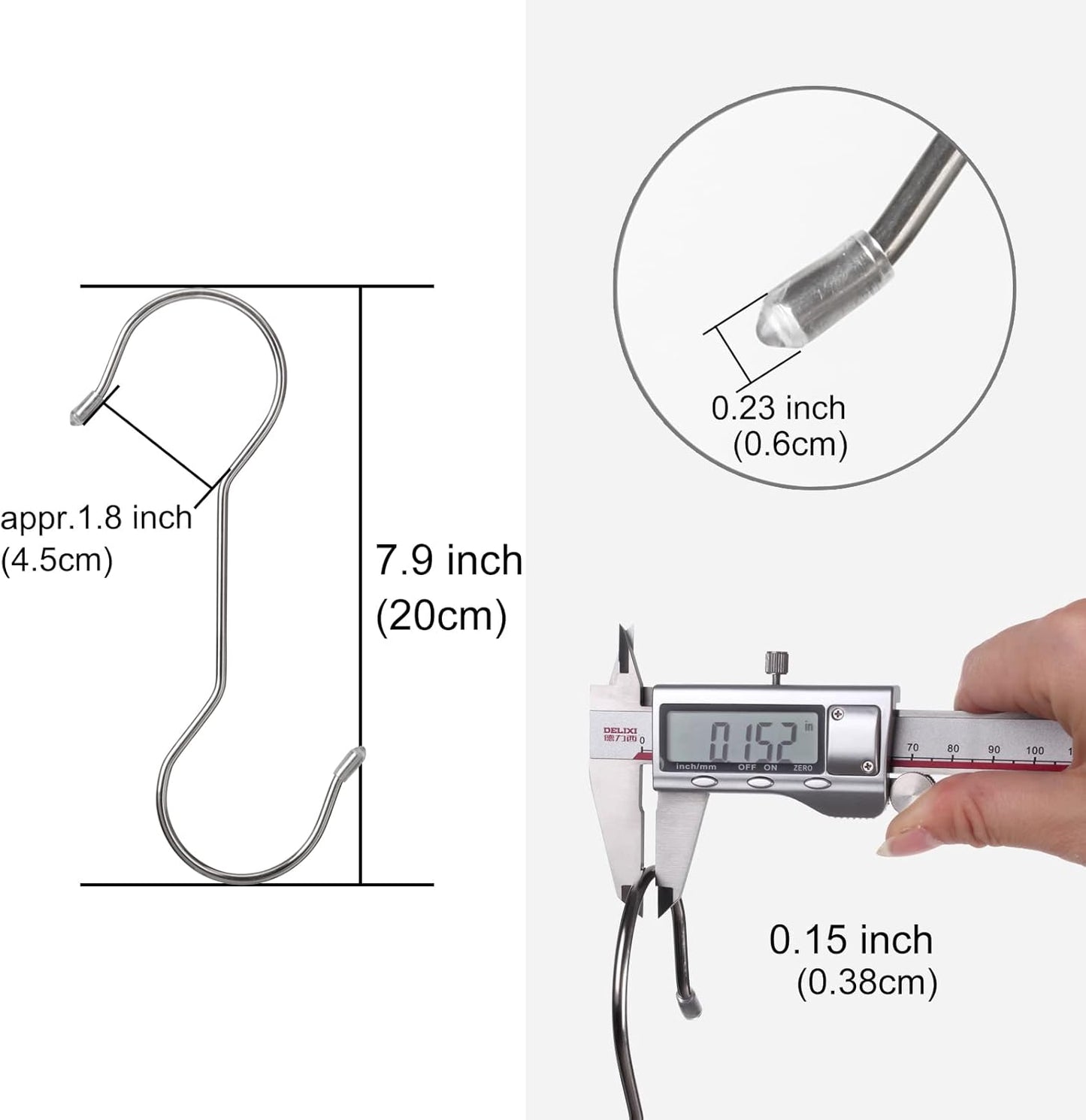 12 Pack 7.9 Inch Extra Long Shower Curtain S Hooks Stainless Steel Hea