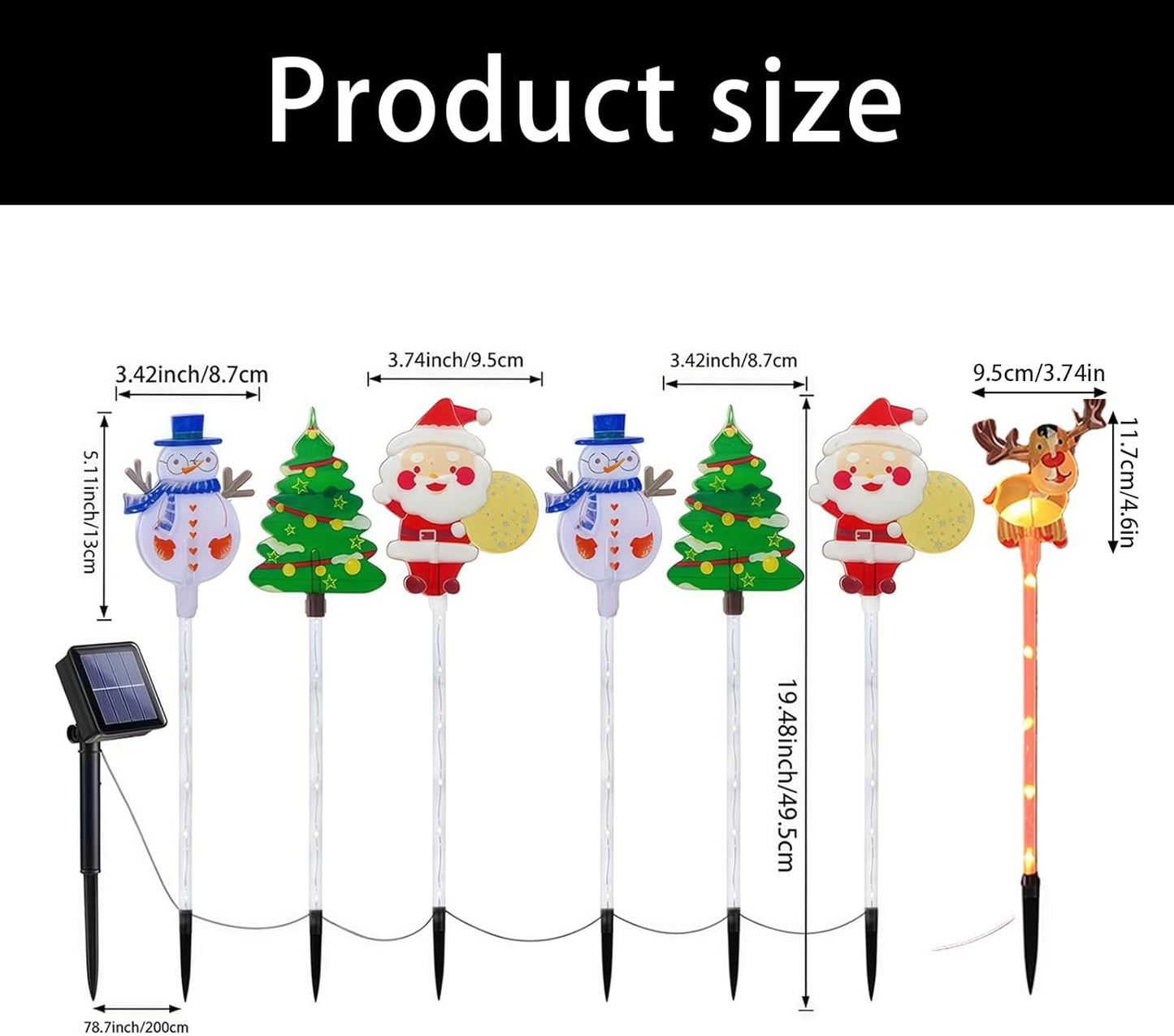 6 Pcs Solar Christmas Light, Auto On/Off Outdoor Holiday Decor for Yard & Garden,Easy Installation